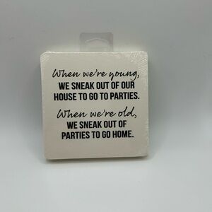 Party Coaster with Humorous Quote (pack includes 6 paper coasters)